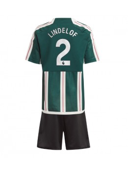 Manchester United Victor Lindelof #2 Replika Borta Kläder Barn 2023-24 Kortärmad (+ byxor)